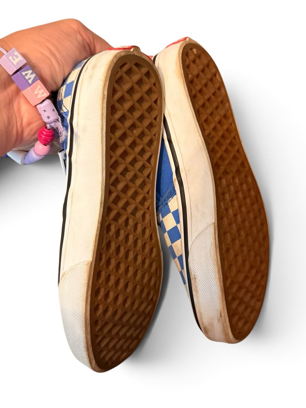 Vans Kids Sneakers Classic Slip-On Checkerboard Sneakers - Blue/White - Picture 4 of 4